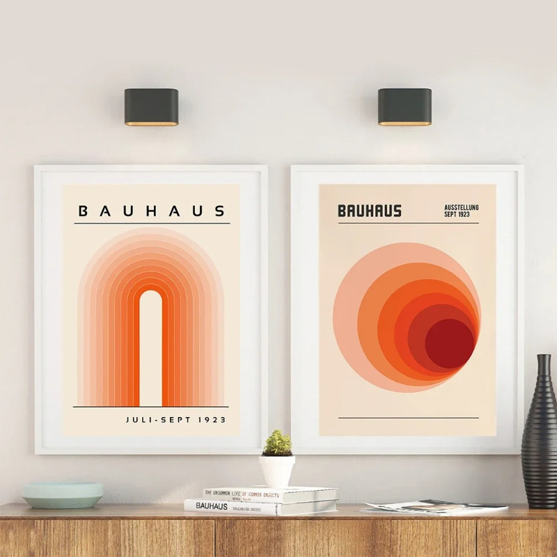Home Decor Orange - Оранжевый Баухаус, ретро-арт, принты, выставочные постеры,