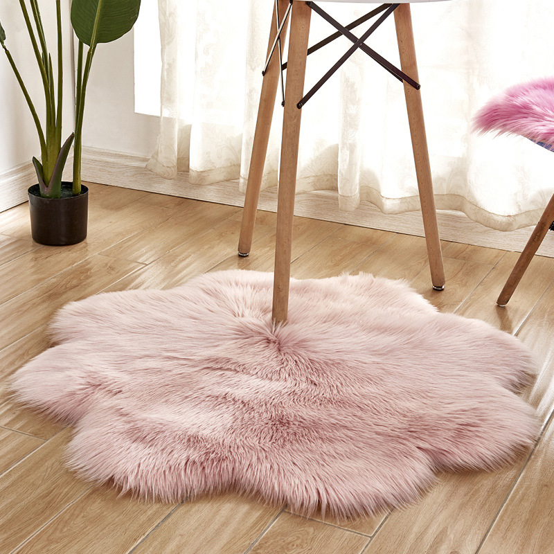 Cowhide Rug Faux - Форма цветка сливы, мягкий искусственный мех,