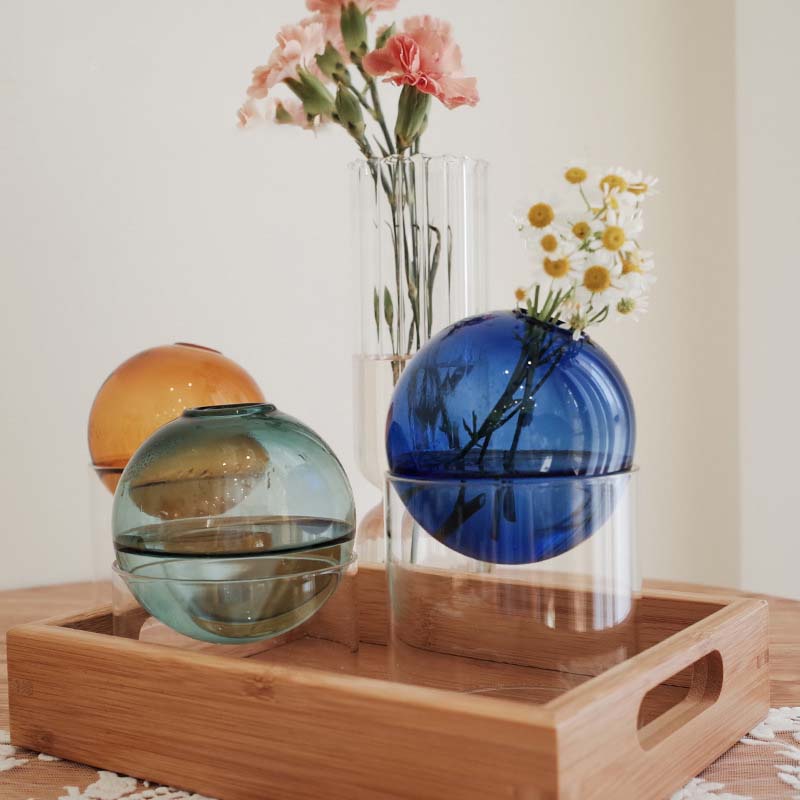 Terrarium Glass Bottle - Мини-круглая ваза для цветов, гидропонный контейнер,