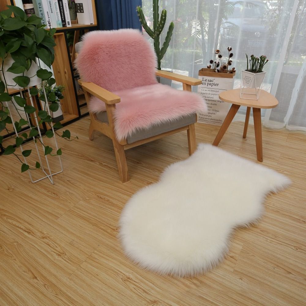 Cowhide Rug Faux - Нескользящие пушистые лохматые защитные коврики из