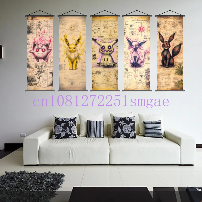 Canvas Painting - Ретро-постер с персонажами Покемонов: Чаризард, Бульбазавр,