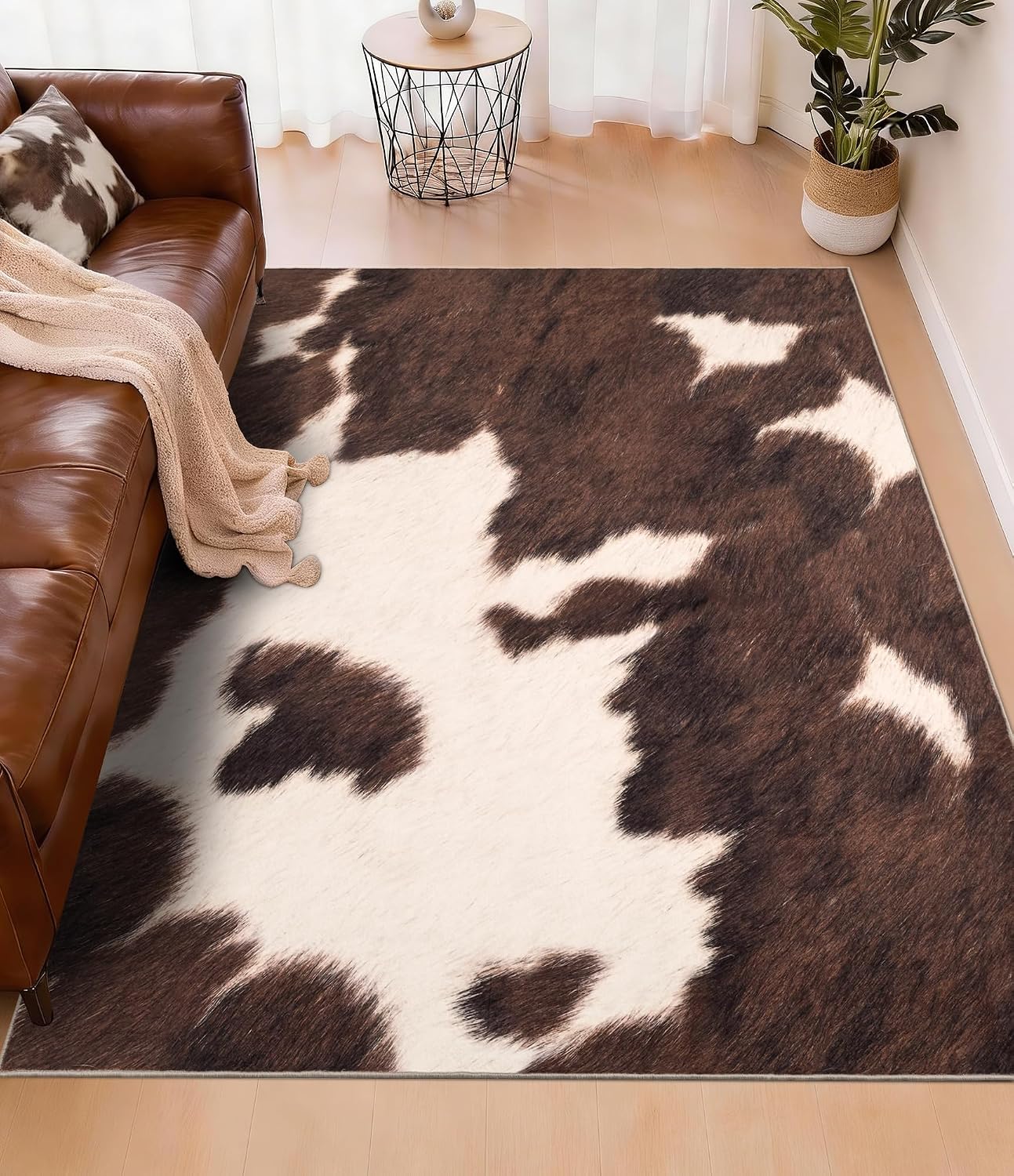 Cowhide Rug Faux - Коричневый ковер из искусственной коровьей кожи,