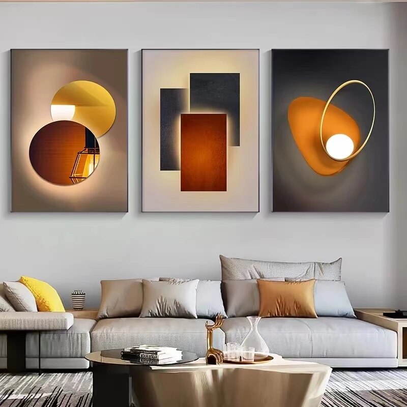 Home Decor Orange - Современная минималистичная абстрактная геометрическая картина на