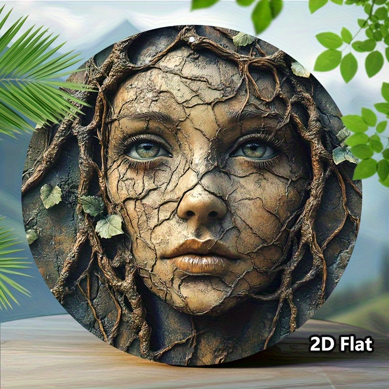 Home Decor Tree - 2D плоский, винтажный алюминиевый круглый настенный
