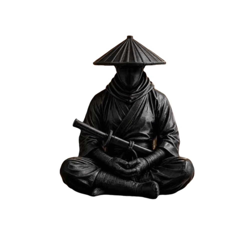 Home Decor Zen Style - Забавная фигурка ниндзя в сидячей позе,