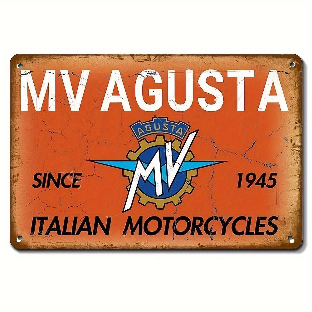 Home Decor Orange - Винтажная металлическая табличка MV Agusta Italian