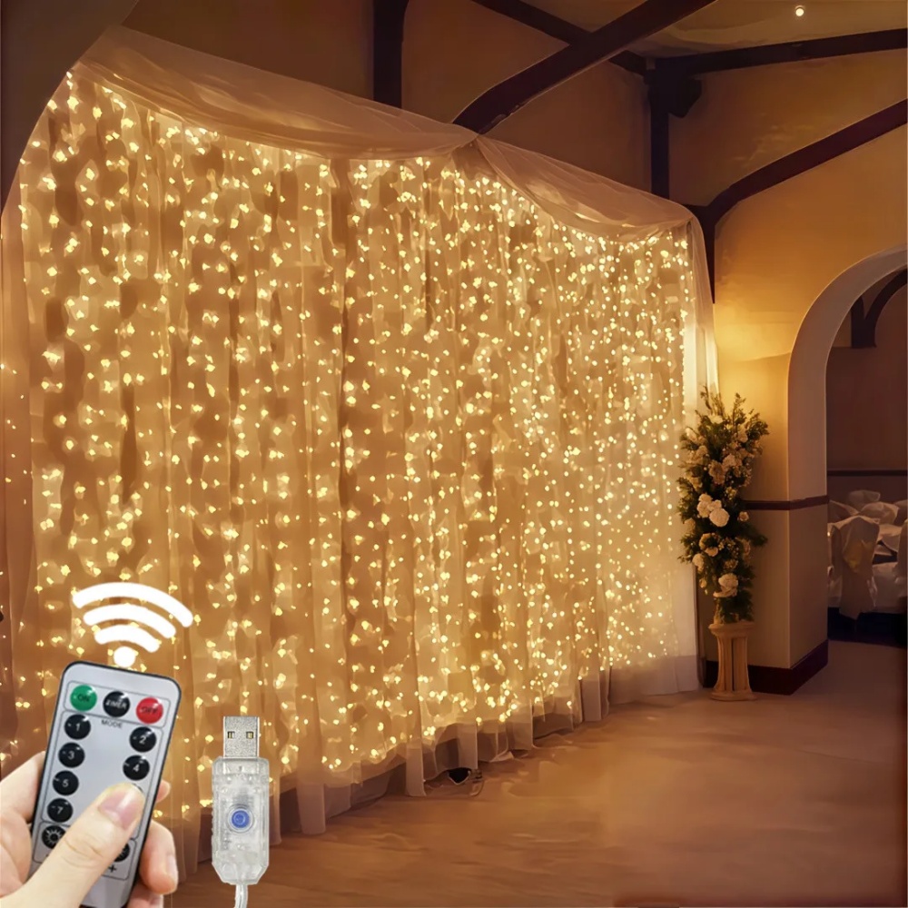 Fairy Lights Bedroom - Светодиодная гирлянда-штора 3/6 м с USB-питанием