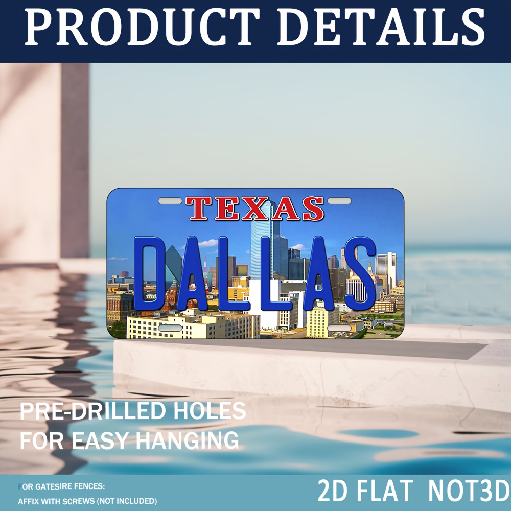 Home Decor Dallas - 2D плоская металлическая настенная табличка в