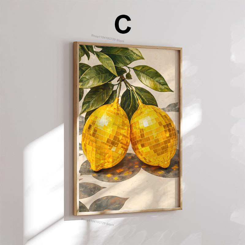 Ретро-постер с лимонами, апель – обзор и цена Home Decor Orange