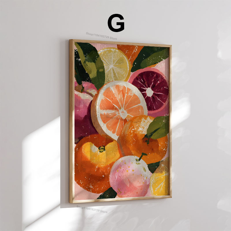 Ретро-постер с лимонами, апель – обзор и цена Home Decor Orange
