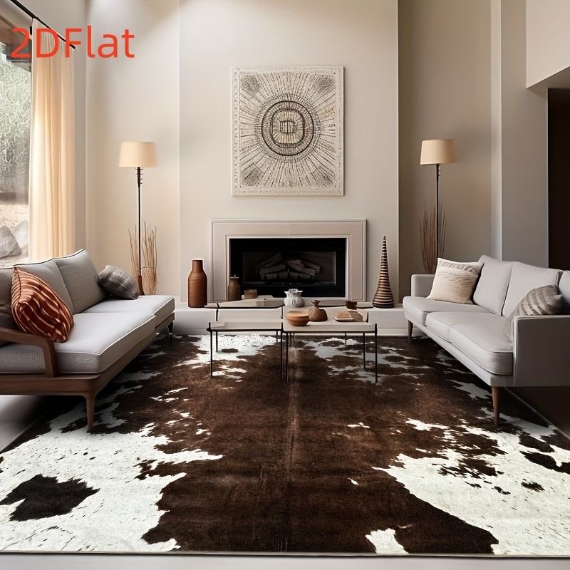 Плоский ковер из фланели с 2D- – обзор и цена Cowhide Rug Faux