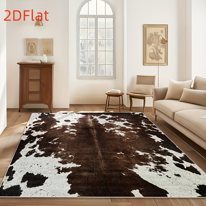 Плоский ковер из фланели с 2D- – обзор и цена Cowhide Rug Faux