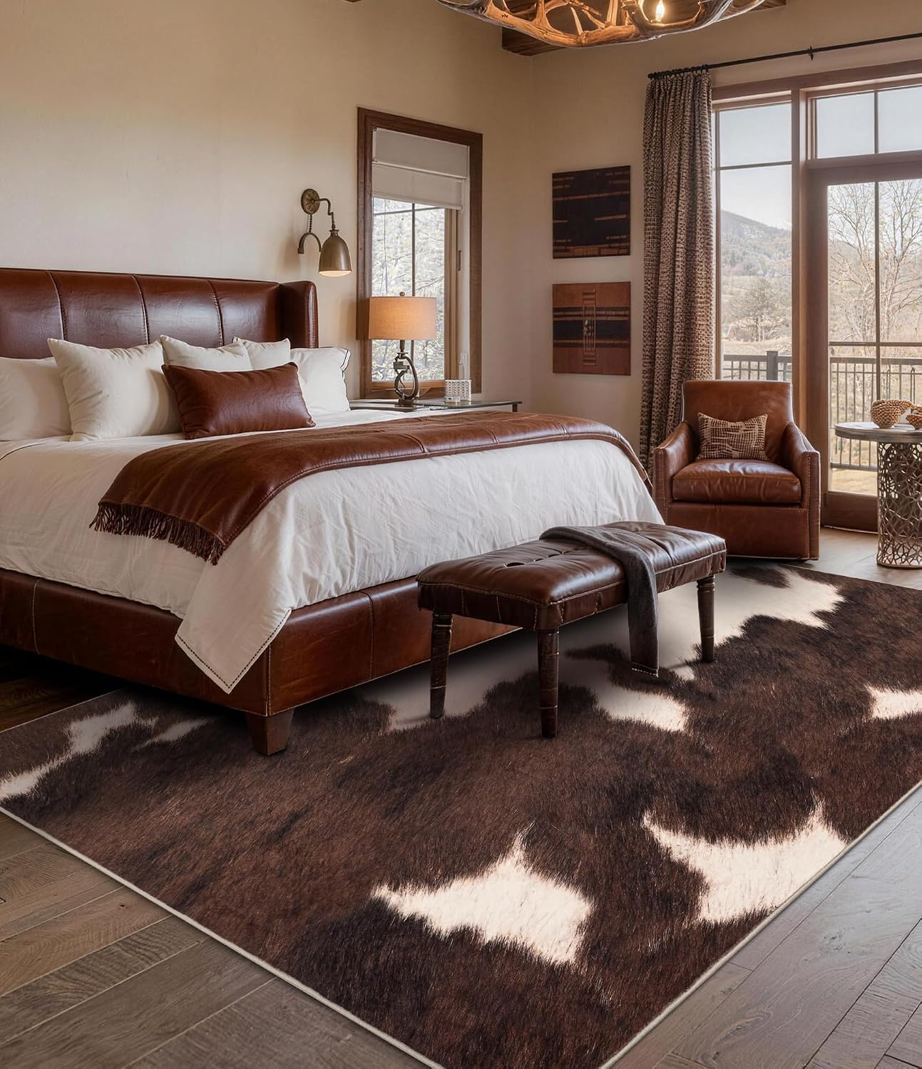 Коричневый ковер из искусствен – обзор и цена Cowhide Rug Faux