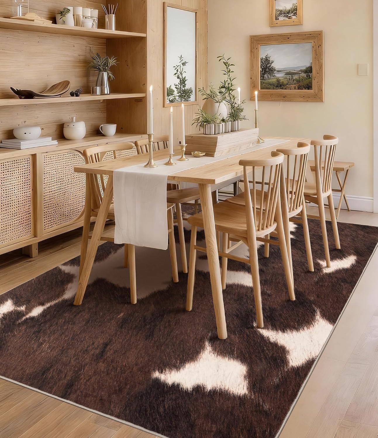 Коричневый ковер из искусствен – обзор и цена Cowhide Rug Faux