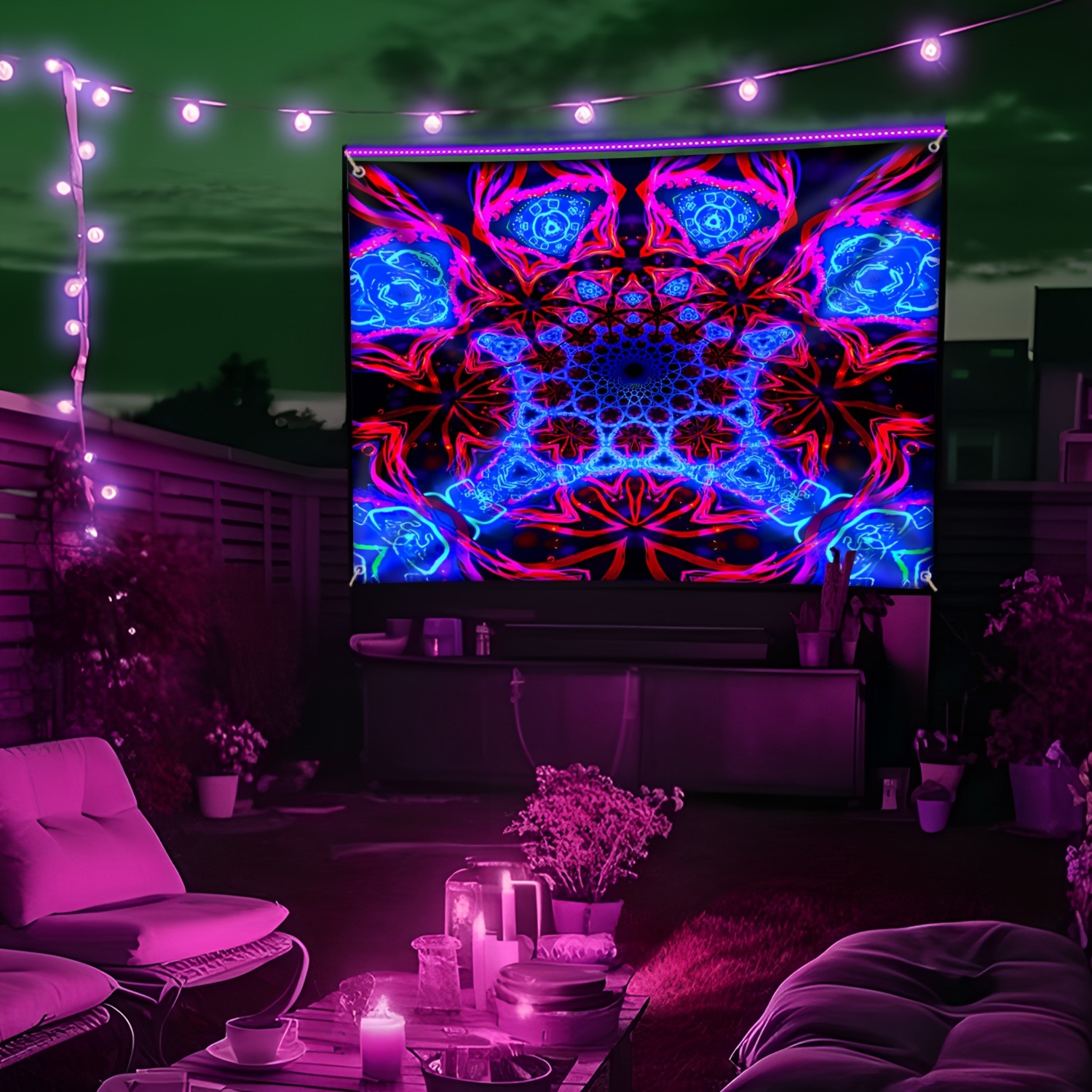 Неоновый гобелен с психоделиче – обзор и цена Aesthetic Tapestry