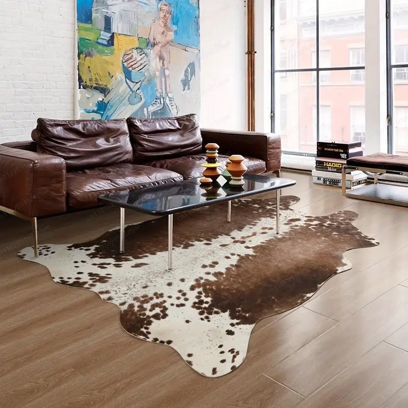 Ковер из искусственной кожи по – обзор и цена Cowhide Rug Faux