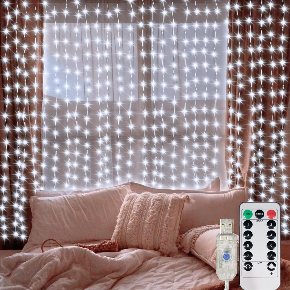 Светодиодная гирлянда-штора US – обзор и цена Fairy Lights Bedroom