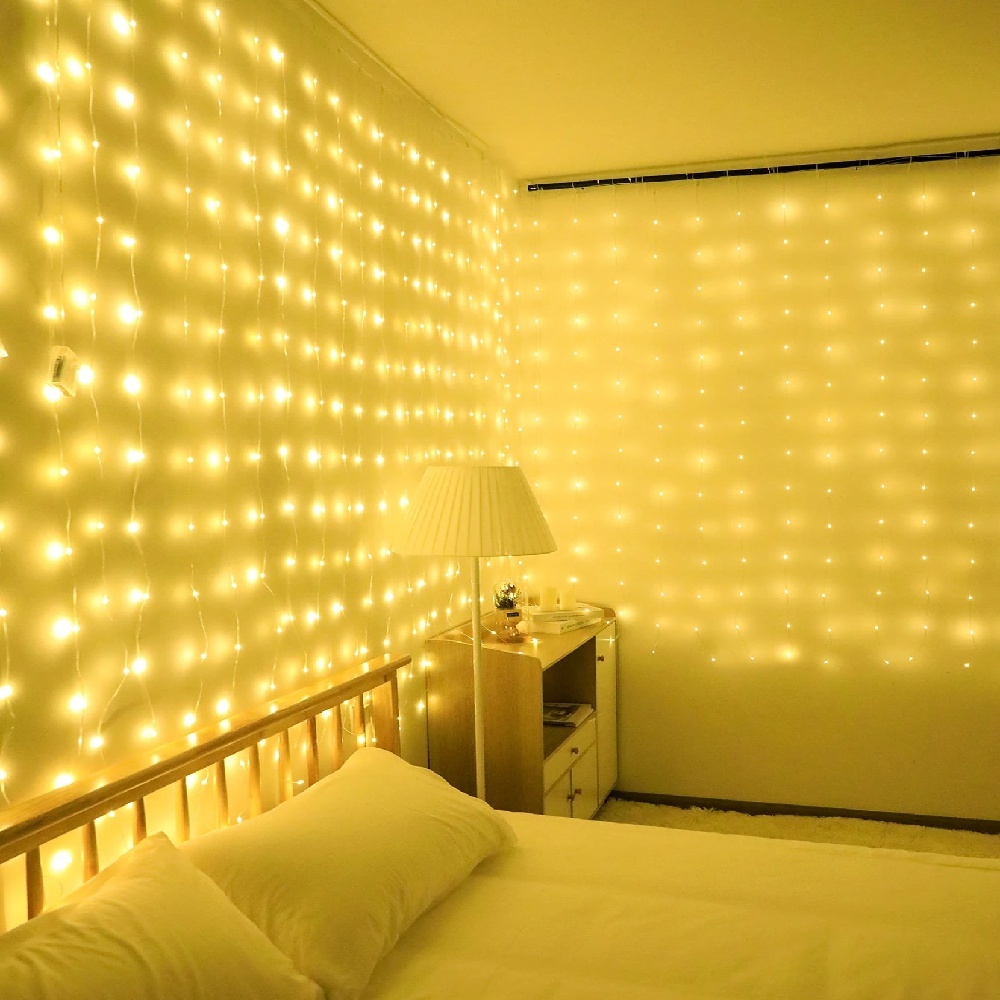 Светодиодная гирлянда-штора 3/ – обзор и цена Fairy Lights Bedroom
